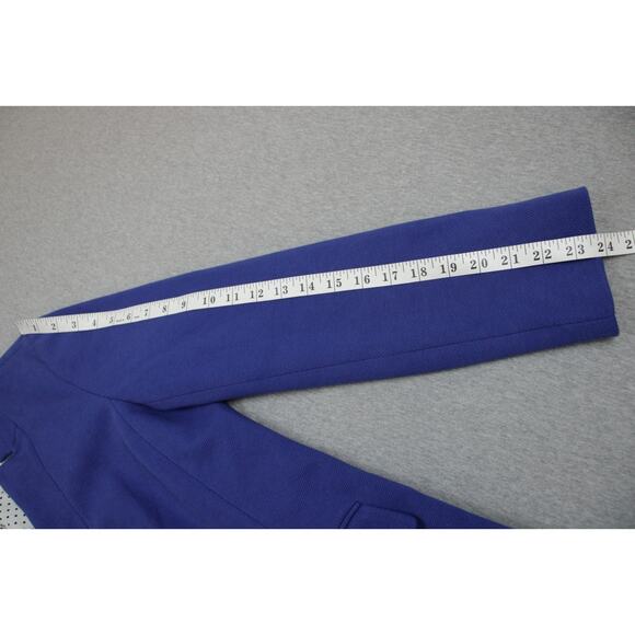 Talbots Blazer Womens Size 12 Blue Cotton Blend Collarless One Button Lined - Picture 6 of 9
